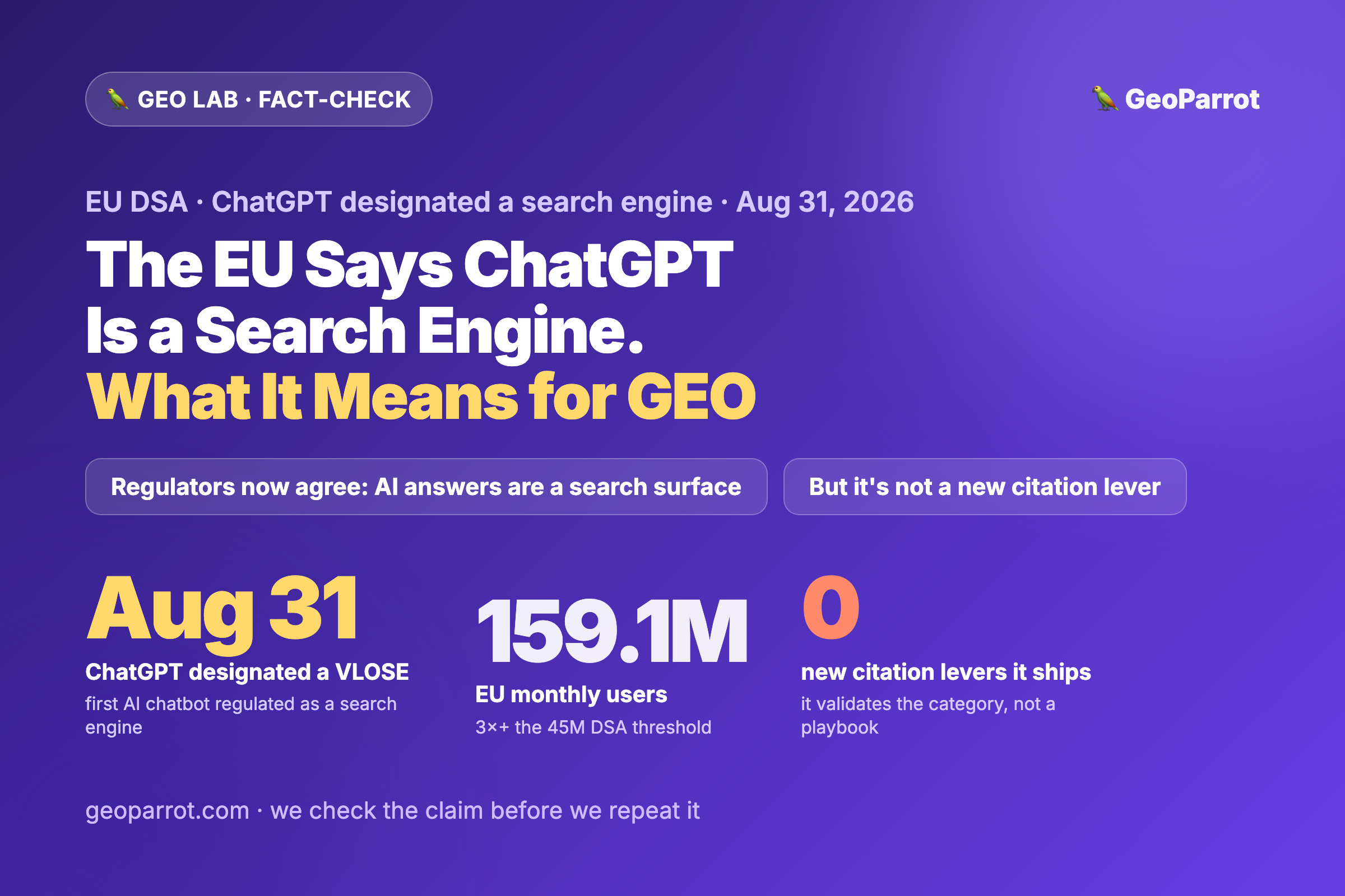 The EU Just Called ChatGPT a Search Engine. Here’s What It Actually Means for GEO