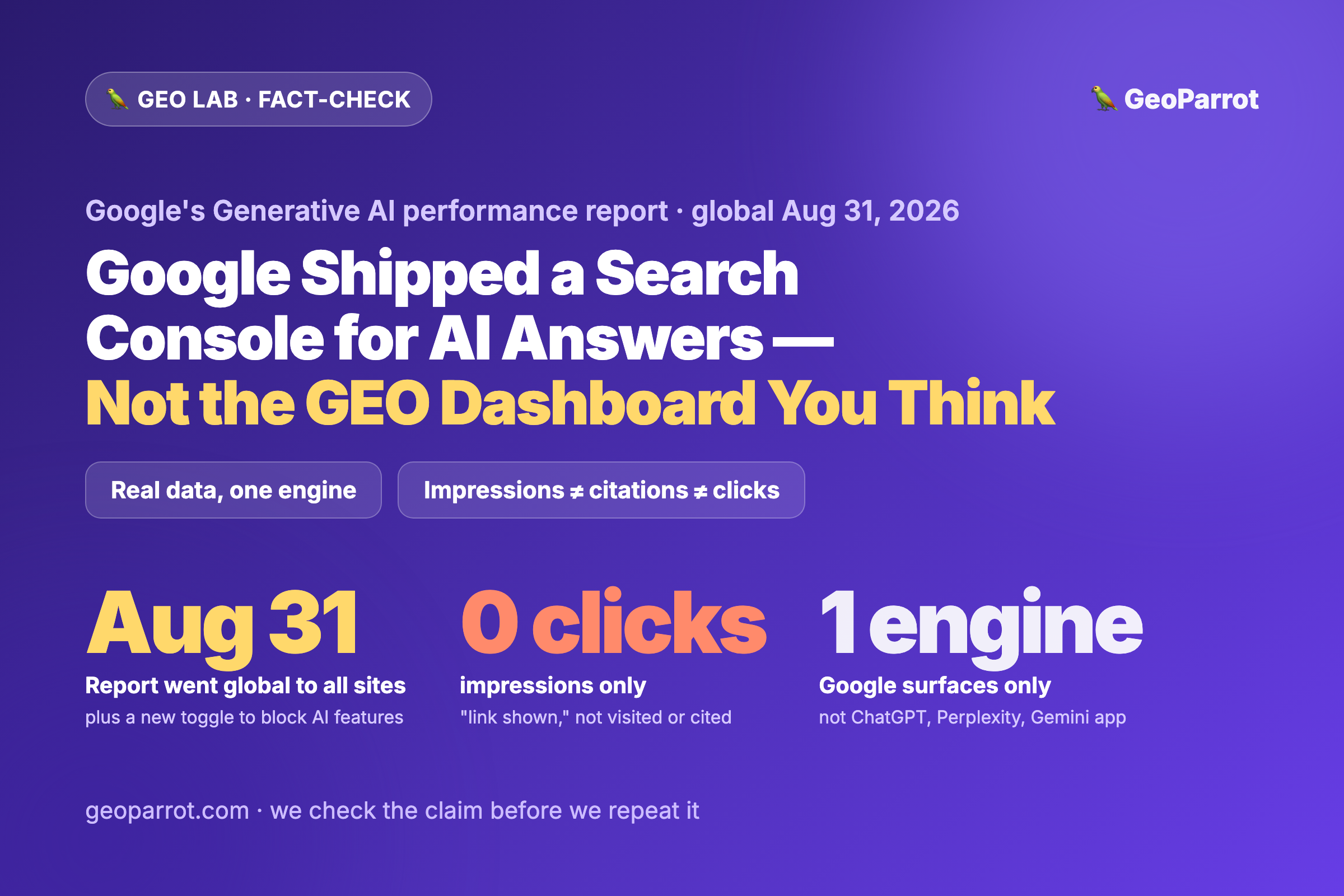 Google Shipped a Search Console for AI Answers — Here’s What It Measures (and What It Still Can’t)