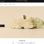 Actual New Balance US public homepage featuring the 9060.