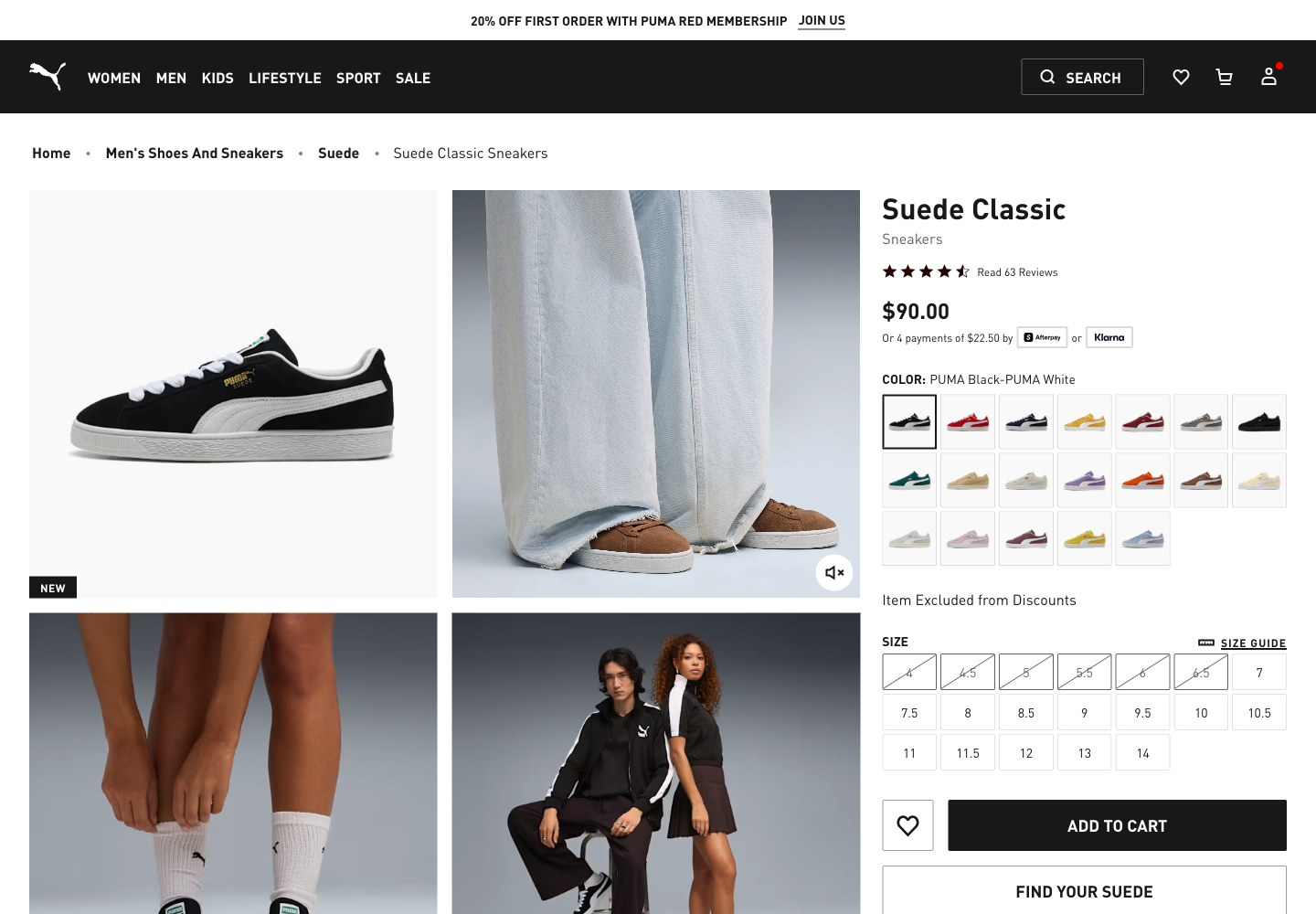 Puma Suede Classic product page